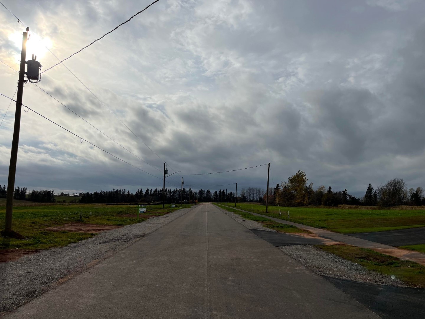 New neighbourhood with paved roads ready for homes.