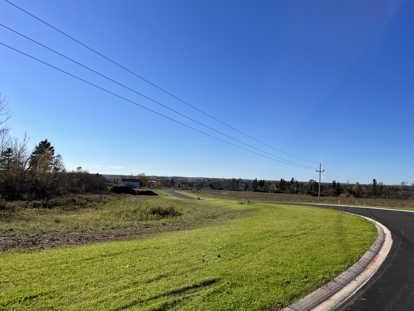 Windsor Park curved paved road with ready to build lots on both side.