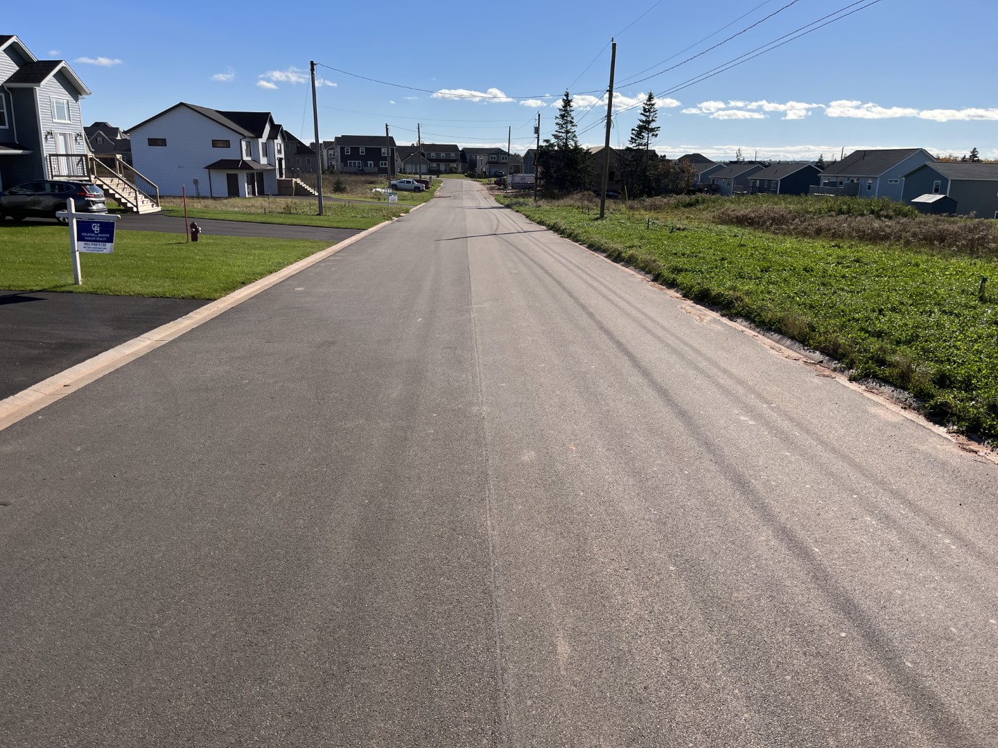 Windsor Park new paved road with newly built homes and lots.